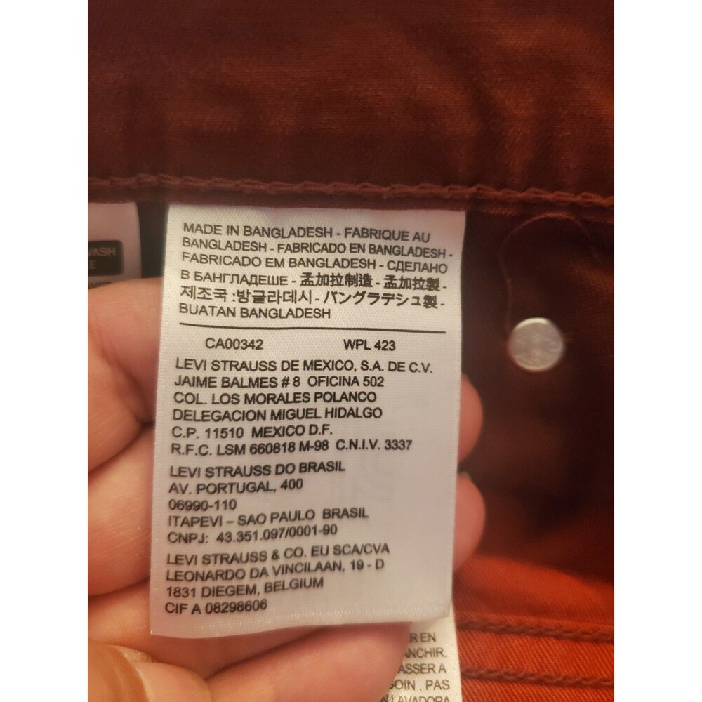 Levi's 511 Slim Fit Men's Pants 33x30 Terracotta Burnt Orange Rust Red Cotton - Picture 8 of 16